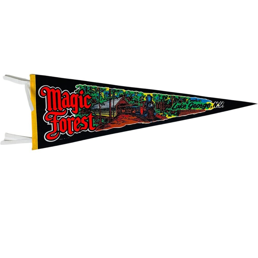 Vintage Magic Forest Amusement Park Lake George NY Black Pennant | 2 LEFT! - Picture 4 of 9